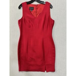Spenser Jeremy Petites Silk Red Dress Glam Holiday Christmas Party 12 Petite Vtg